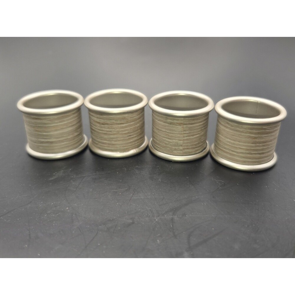 Napkin Rings 4 Wood Look White Wash Coastal Weathered Beachy Driftwood Aluminum
